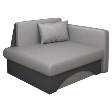 Rozkladacie kreslo, sivá/tmavosivá, pravá, KUBOŠ NEW