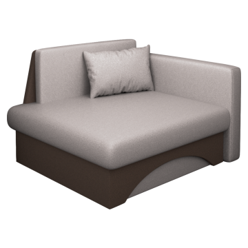 Rozkladacie kreslo, béžovosivá Taupe/hnedá, pravá, KUBOŠ NEW