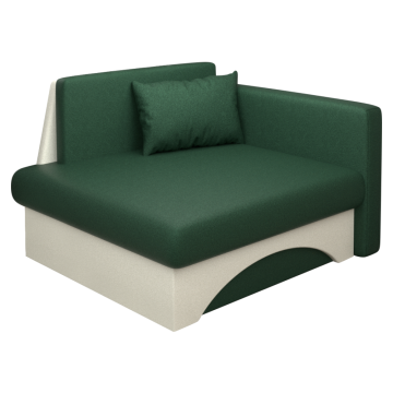 Rozkladacie kreslo, zelená/béžová, pravá, KUBOŠ NEW