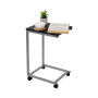 Príručný stolík, čierna/kov strieborná, MANNY