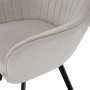Dizajnové kreslo, béžovosivá Velvet látka, AURIL