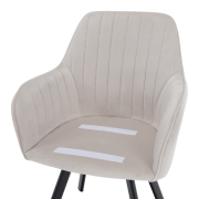 Dizajnové kreslo, béžovosivá Velvet látka, AURIL