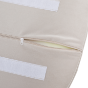 Dizajnové kreslo, béžovosivá Velvet látka, AURIL