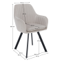 Dizajnové kreslo, béžovosivá Velvet látka, AURIL