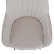 Dizajnové kreslo, béžovosivá Velvet látka, AURIL