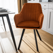 Dizajnové kreslo, terakota Velvet látka, AURIL