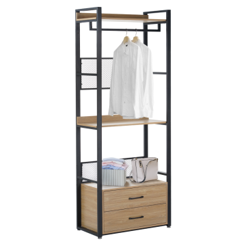 Regál so zásuvkami, dub/čierna, KILOS NEW TYP 1