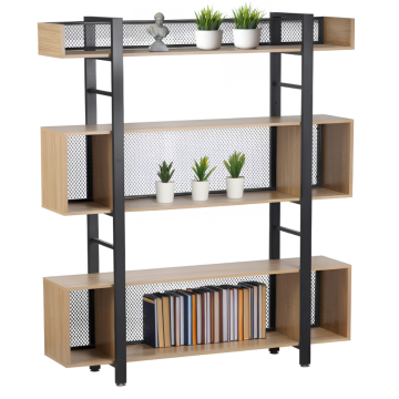 3-policový regál, dub/čierna, KILIS NEW TYP 4