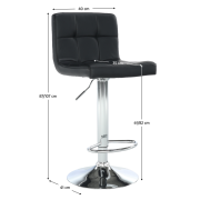 Barová stolička, čierna ekokoža/chróm, KANDY NEW
