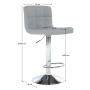 Barová stolička, ekokoža sivá/chróm, KANDY NEW