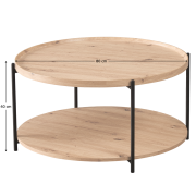 Konferenčný stolík, dub artisan/čierna, LAPIS