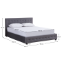 Posteľ s úložným priestorom, 160x200, sivá, MINDY