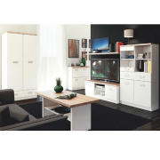 Dvojdverová skriňa 2D1S, biela/dub sonoma, TOPTY TYP 01