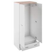 Dvojdverová skriňa 2D1S, biela/dub sonoma, TOPTY TYP 01