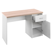 PC stôl 1D1S, biela/dub sonoma, TOPTY TYP 09