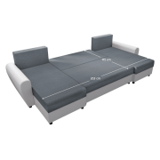 Univerzálna sedacia súprava, sivá/biela, DAKAR NEW U