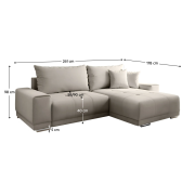 Univerzálna sedacia súprava, sivobéžová Taupe, KEVAN