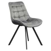 Jedálenská stolička, tmavosivá Velvet látka/čierna, SAMIRA
