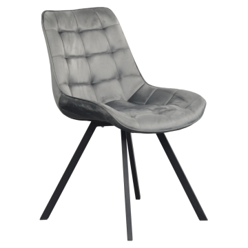 Jedálenská stolička, tmavosivá Velvet látka/čierna, SAMIRA