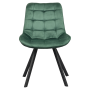 Jedálenská stolička, tmavozelená Velvet látka/čierna, SAMIRA