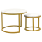 Konferenčné stolíky, set 2 ks, zlatá/imitácia mramoru, DAMON