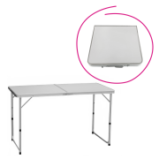 Skladací kempingový stôl, 120 cm, hliník/MDF, KEPI TYP 1