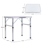 Skladací kempingový stôl, 60 cm, hliník/MDF, KEPI TYP 2
