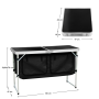 Skladací kempingový stôl s organizérom, 120 cm, hliník/MDF, KEPI TYP 3