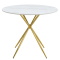 Jedálenský stôl, biely mramor/gold chróm zlatá, priemer 90 cm, MEKNER