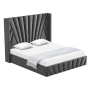 Posteľ s roštom, 180x200, tmavosivá Velvet látka, PENELOPE