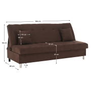 Rozkladacia pohovka, hnedá, ALADA