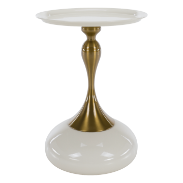 Príručný stolík, biela Ivory/zlatá, FEJ