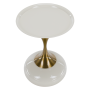 Príručný stolík, biela Ivory/zlatá, FEJ