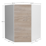 Skrinka horná GR, biela/dub sonoma, LINE