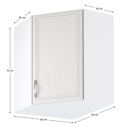 Horná rohová skrinka G60N, biela/sosna Andersen, SICILIA