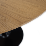 Jedálenský stôl, okrúhly, dub/čierna, priemer 110 cm, REVENTON NEW