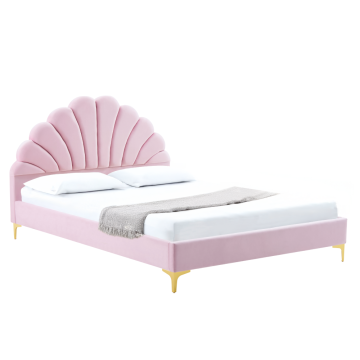 Posteľ s roštom, 140x200, ružová Velvet látka, ISADORA