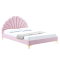 Posteľ s roštom, 140x200, ružová Velvet látka, ISADORA