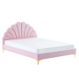 Posteľ s roštom, 140x200, ružová Velvet látka, ISADORA