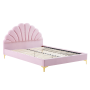 Posteľ s roštom, 140x200, ružová Velvet látka, ISADORA