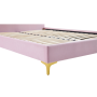 Posteľ s roštom, 140x200, ružová Velvet látka, ISADORA