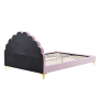Posteľ s roštom, 140x200, ružová Velvet látka, ISADORA