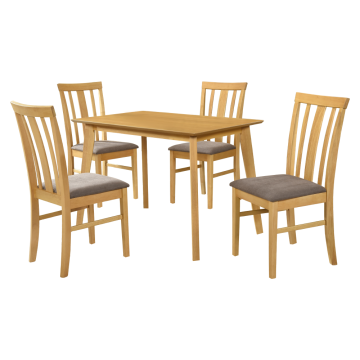 Jedálenský set 1+4, dub sonoma svetlý/tmavohnedá, ROIS SET