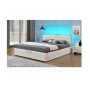 Manželská posteľ s RGB LED osvetlením, biela, 160x200, JADA