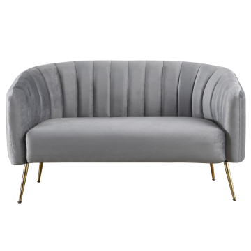 Dizajnový 2-sed, sivá Velvet látka/gold chróm-zlatý, BAGY