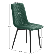 Jedálenská stolička, smaragdová Velvet látka/kov, DAMIA TYP 2