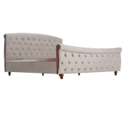 Posteľ s úložným priestorom, 180x200, sivohnedá Taupe Velvet látka, BARETO