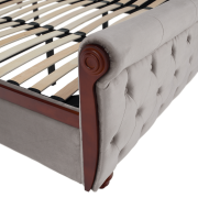 Posteľ s úložným priestorom, 180x200, sivohnedá Taupe Velvet látka, BARETO