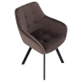 Dizajnové kreslo, sivohnedá Velvet/čierna, PETIN
