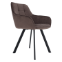 Dizajnové kreslo, sivohnedá Velvet/čierna, PETIN